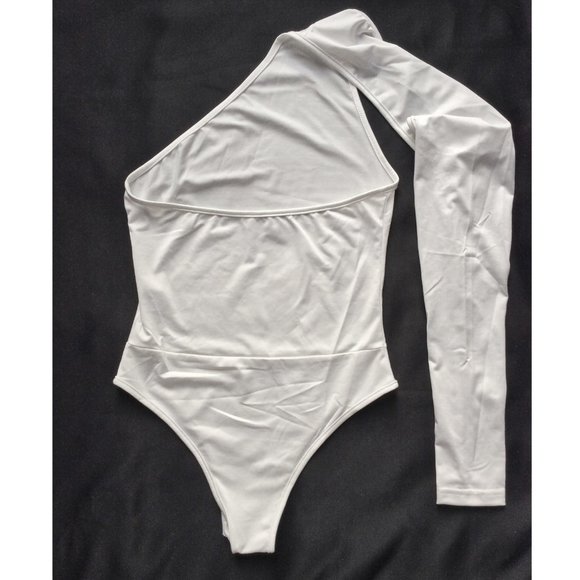 One Sleeve Asymmetric Cotton Bodysuit S *NWOT* - Picture 5 of 5